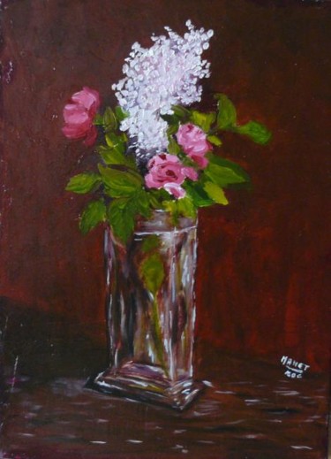 Peinture intitulée "Branche de lilas- V…" par Mog, Œuvre d'art originale, Huile