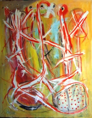 「n°80 herbes arc en…」というタイトルの絵画 Gabrielle Belleによって, オリジナルのアートワーク, オイル