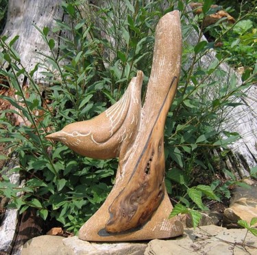 Sculpture intitulée "Sitelle" par Gilbert Frizon, Œuvre d'art originale, Pierre