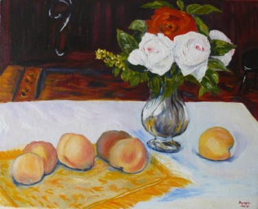 Peinture intitulée "Nature Morte d'aprè…" par Mog, Œuvre d'art originale, Huile