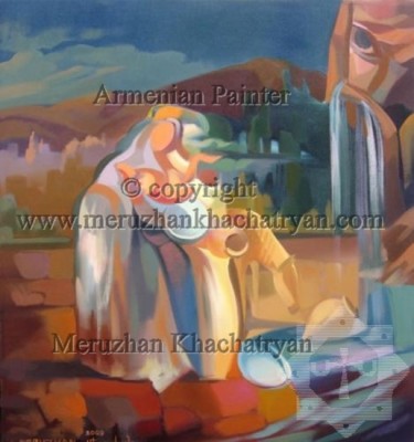 Картина под названием "You have come late…" - Meruzhan Khachatryan, Подлинное произведение искусства, Масло