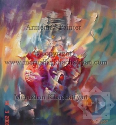 Ancient Armenian poet Naapet Kuchak Картина под названием "Ancient Armenian po…" - Meruzhan Khachatryan, Подлинное произведение искусства, Масло