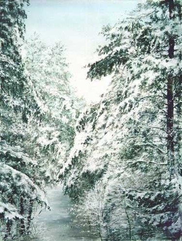 Painting titled "Winter-in-Gronity" by Swiatecki Marek, Original Artwork