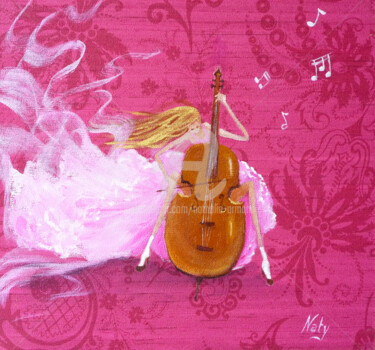 Peinture intitulée "La violoncelliste" par Nathalie Armand, Œuvre d'art originale, Huile