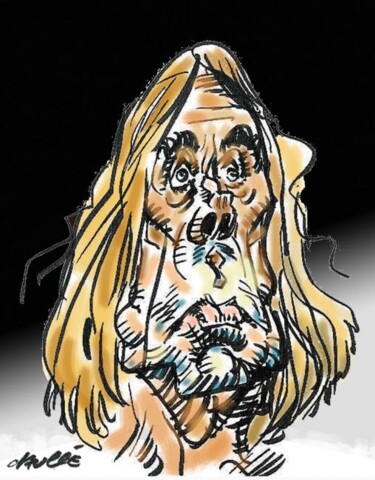 Peinture intitulée "Iggy Pop" par Bertrand Daullé, Œuvre d'art originale