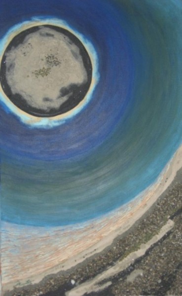 Pintura titulada "Atardecer en noche…" por Víctor Martínez Vásquez, Obra de arte original, Oleo