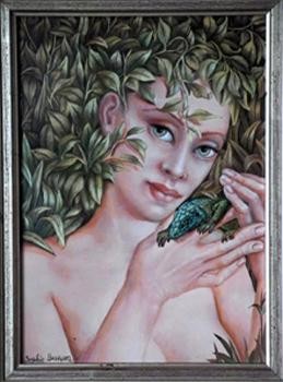 Lacerta Painting titled "Lacerta" by Sophie Busson, Original Artwork