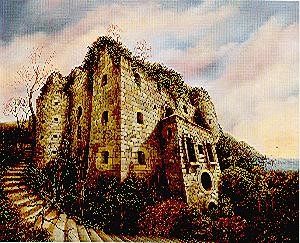 Painting titled "Avalon" by Sophie Busson, Original Artwork, Oil