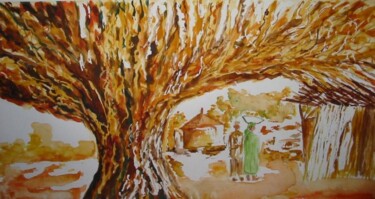 Peinture intitulée "Arbre de 1000 ans e…" par Philippe Allier, Œuvre d'art originale