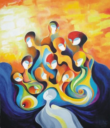 Painting titled "Matrix" by Lk, Original Artwork, Oil