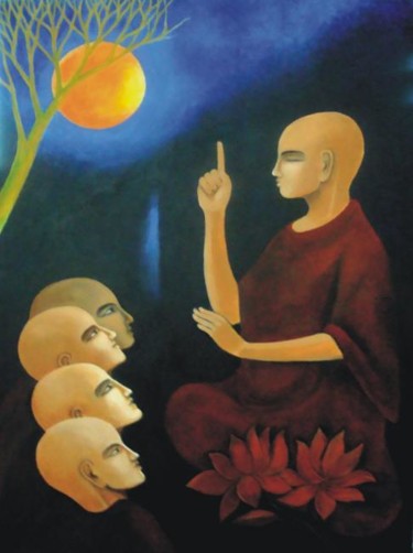 Painting titled "Only One - many nam…" by Lk, Original Artwork, Oil