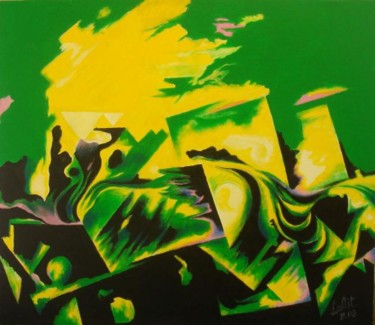 Painting titled "Delhi - the 7th city" by Lk, Original Artwork, Oil