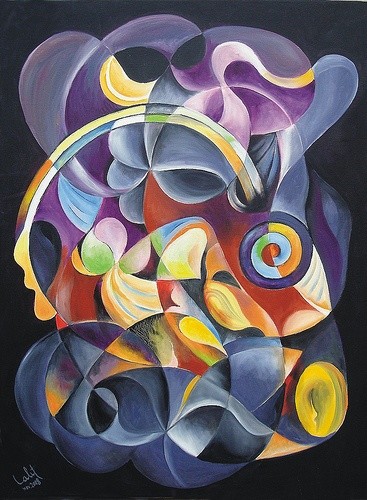 Painting titled "Classic curves" by Lk, Original Artwork, Oil