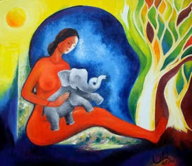 Painting titled "Enchantment" by Lk, Original Artwork, Oil