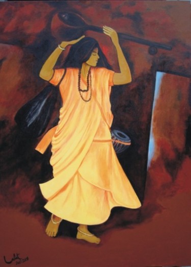 Painting titled "Soulful song" by Lk, Original Artwork, Oil