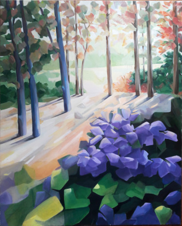 Peinture intitulée "Le Parc" par Claire Lewis, Œuvre d'art originale, Huile