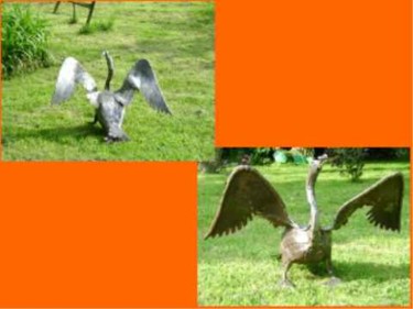 Sculpture intitulée "Grand Cormoran" par Mile, Œuvre d'art originale