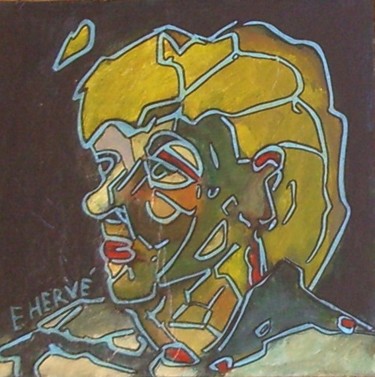 Peinture intitulée "Gladys" par Evelyne Hervé, Œuvre d'art originale, Huile
