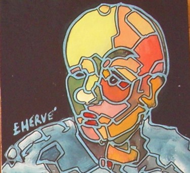 Peinture intitulée "Gilbert" par Evelyne Hervé, Œuvre d'art originale, Huile