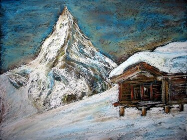 Drawing titled "Le Cervin." by Philippe Allier, Original Artwork