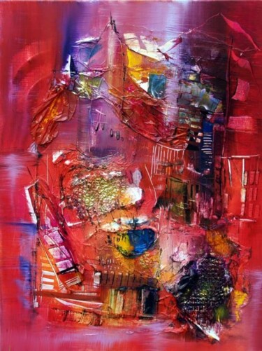 Pintura intitulada "Notre-Dame de la Sa…" por Muriel Cayet, Obras de arte originais