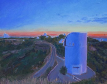 Painting titled "Kitt Peak Sunset" by Herscovitch Larry, Original Artwork, Oil
