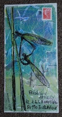 Sculpture intitulée "artpost_libellules_…" par Anne-Frédérique Ferret, Œuvre d'art originale