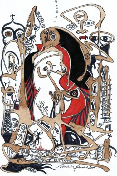 Pintura intitulada "vampiros" por Mário Fresco, Obras de arte originais, Arquitetura