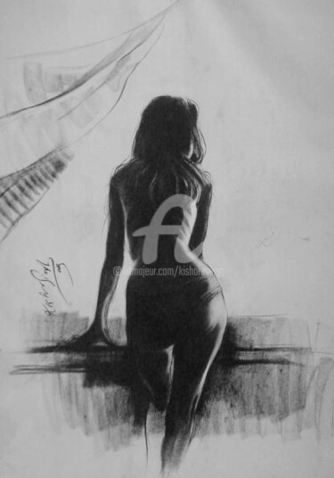 Crayons_Pose10 Painting titled "Crayons_Pose10" by Kishore Singh, Original Artwork