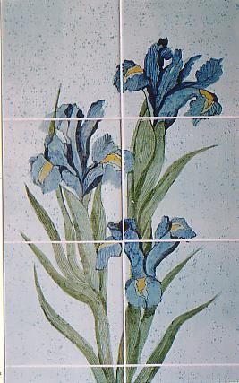 Peinture intitulée "les iris" par Ghyslaine De Sevlian, Œuvre d'art originale, Huile