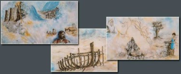 Peinture intitulée "fresque " par Ghyslaine De Sevlian, Œuvre d'art originale, Huile
