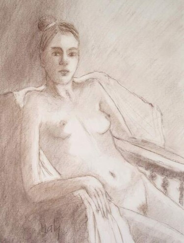 NU ASSIS Dessin intitulée "NU ASSIS" par Marcel Clerc, Œuvre d'art originale, Autre