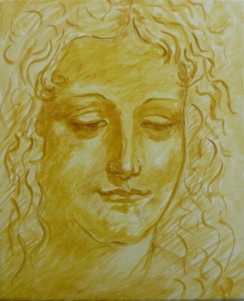 Peinture intitulée "Tête de femme d'apr…" par Mog, Œuvre d'art originale, Huile