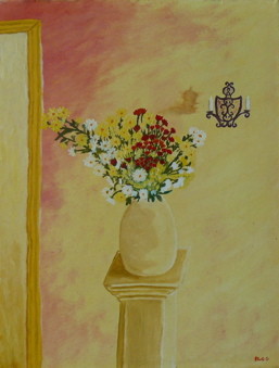Peinture intitulée "La porte du soleil" par Mog, Œuvre d'art originale, Huile