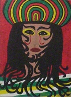 Ζωγραφική με τίτλο "Bob Marley" από Victoria Fadhila Abessi, Αυθεντικά έργα τέχνης, Ακρυλικό Τοποθετήθηκε στο Ξύλινο φορείο…