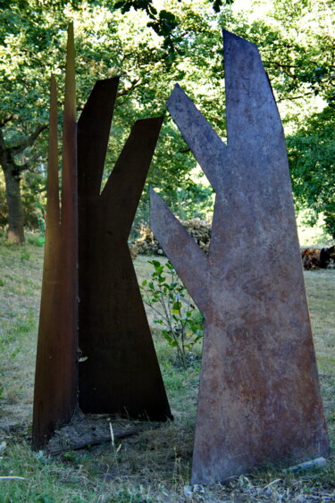 Sculpture intitulée "couple d'arbres" par Patrick Desombre, Œuvre d'art originale, Métaux