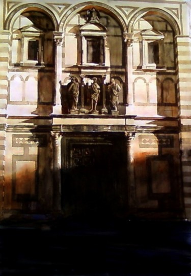 Peinture intitulée "Coucher de soleil s…" par Paul Dmoch, Œuvre d'art originale, Aquarelle