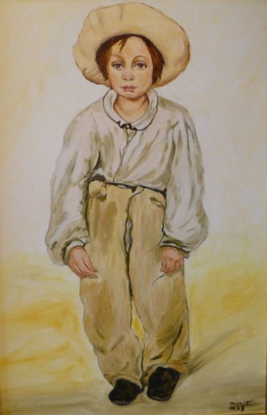 Peinture intitulée "Le Vieux Musicien (…" par Mog, Œuvre d'art originale, Huile