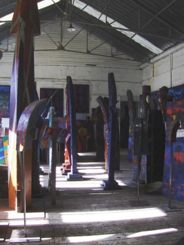Peinture intitulée "Vue de l'atelier" par Serge Boué - Kovacs, Œuvre d'art originale