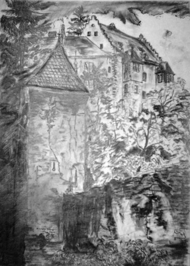 图画 标题为“Miltenberg am Main” 由Birger Dicke, 原创艺术品, 铅笔