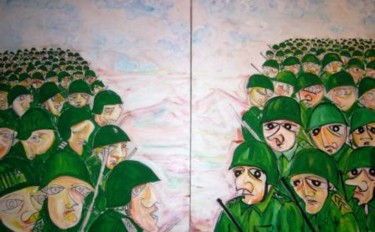 Pintura intitulada "BATALHA" por Mário Fresco, Obras de arte originais, Óleo