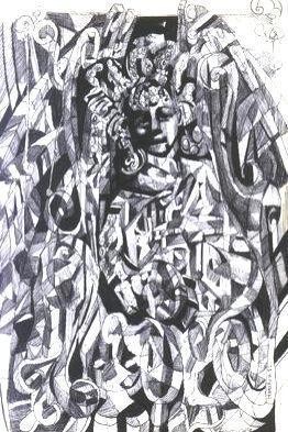 Dessin intitulée "intuition" par Abderrahmane Abdelrafie Matallah, Œuvre d'art originale
