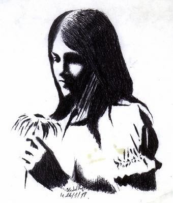 Dessin intitulée "la marguerite" par Abderrahmane Abdelrafie Matallah, Œuvre d'art originale