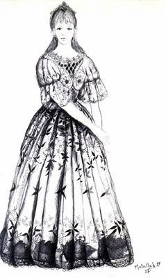 Dessin intitulée "robe" par Abderrahmane Abdelrafie Matallah, Œuvre d'art originale