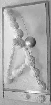 Sculpture intitulée "Atome en fin de car…" par Morganv6, Œuvre d'art originale, Techniques mixtes
