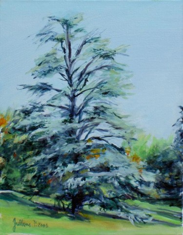 Le grand pin bleu dans le parc de Penthes Painting titled "Le grand pin bleu d…" by Philippe Juttens, Original Artwork, Oil