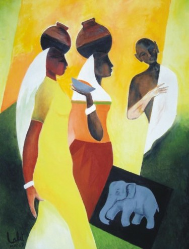 Painting titled "Home bound" by Lk, Original Artwork, Oil