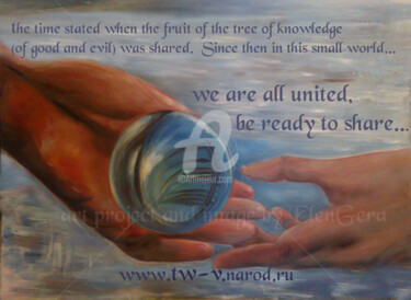 Painting titled "The time starts whe…" by Elen Gera, Original Artwork, Oil