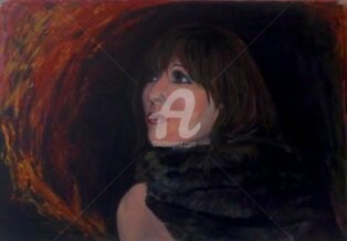 Painting titled "Premonition of dang…" by Elen Gera, Original Artwork, Oil