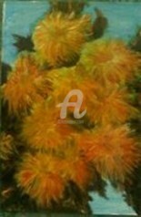 Painting titled "Flowers" by Elen Gera, Original Artwork, Oil